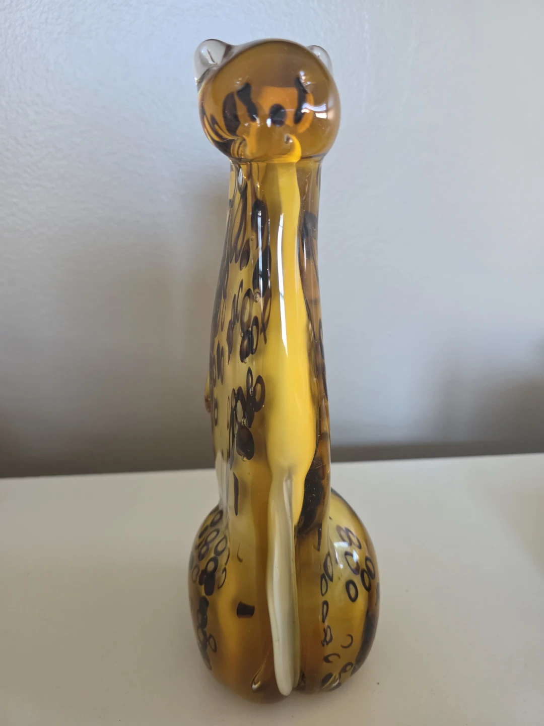 Amber crystal heavy Cheetah  glass