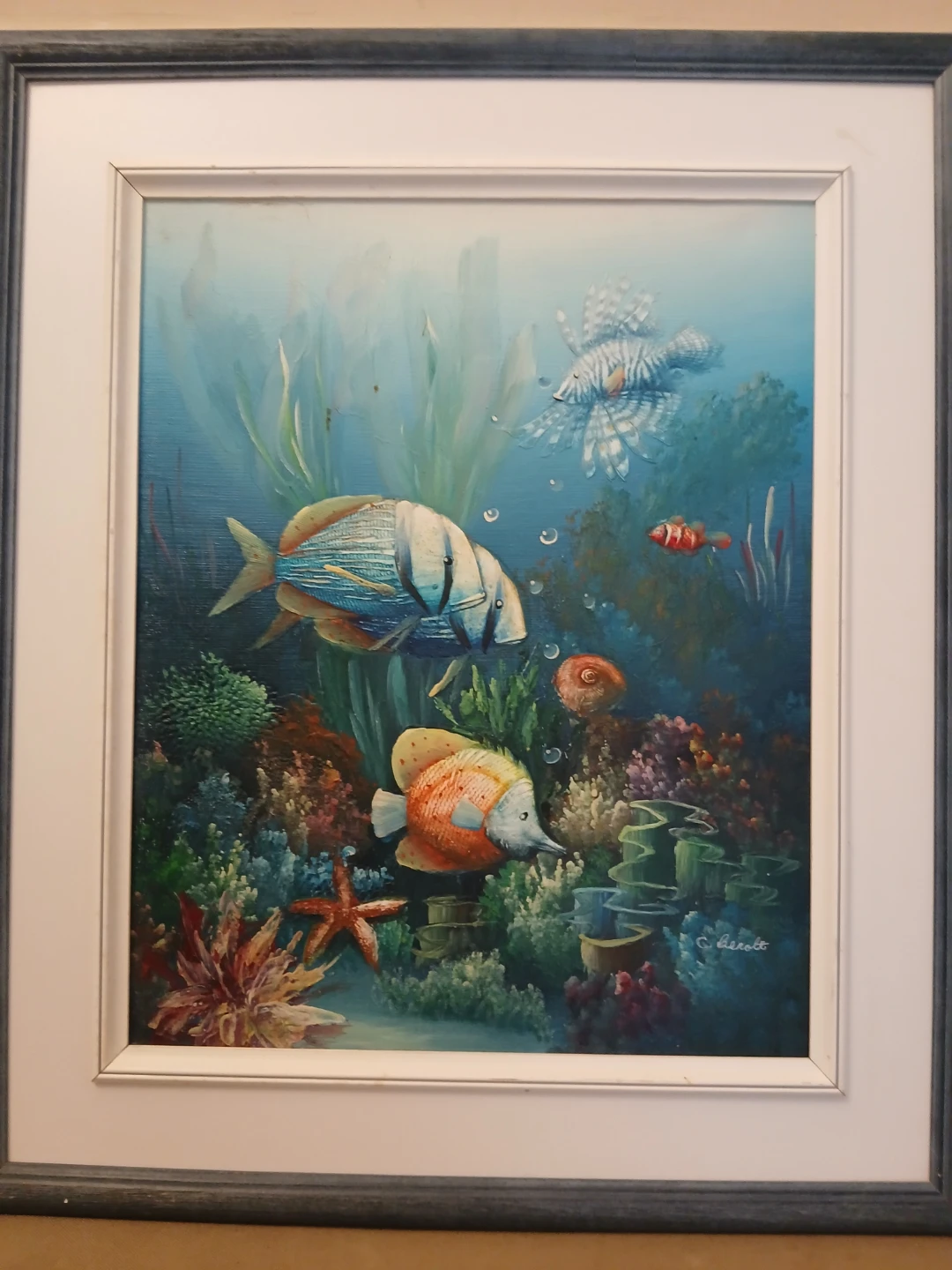 Oil Painting Tropical underwater scene
