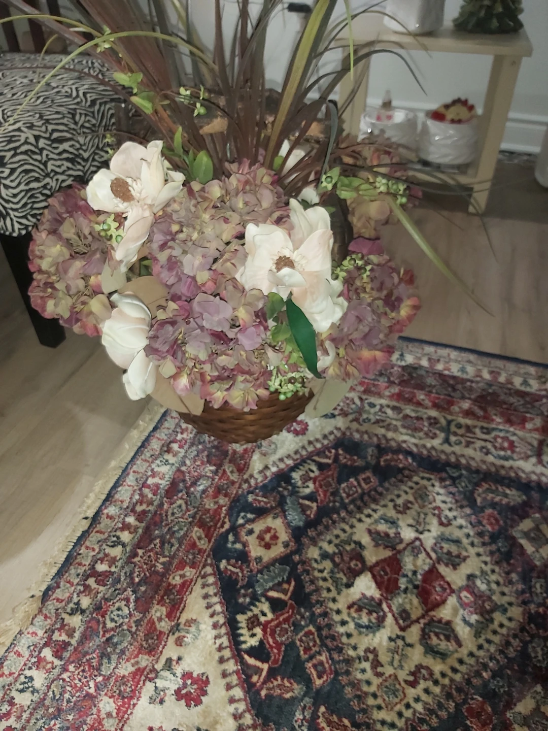 Artificial Floral Arrangement in Wicker Basket - photo 2