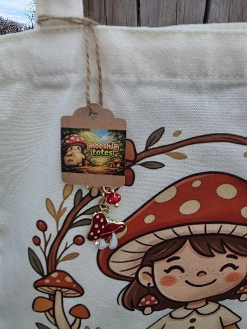 Mooshie Totes Canvas Tote Bag with Mushroom Art - photo 2