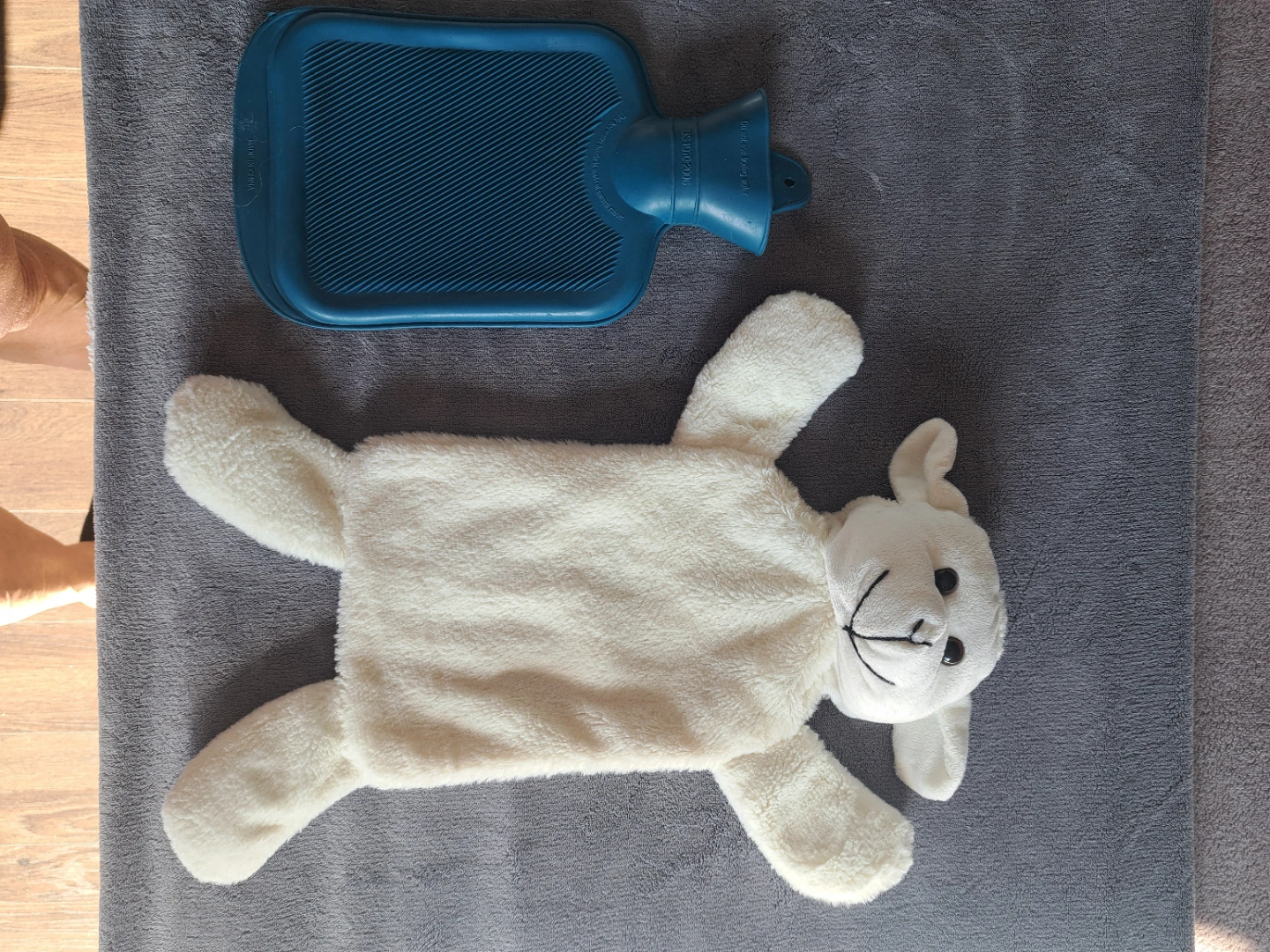 Lamb Hot Water Bottle Cover with Blue Bottle - photo 3