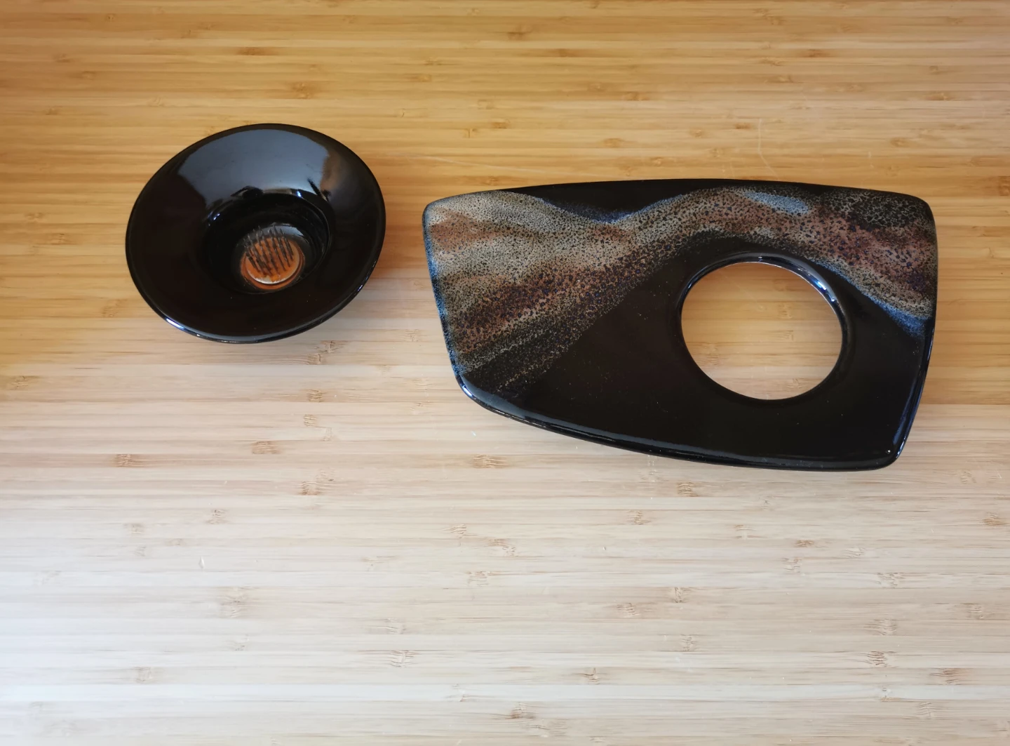 Vintage Salt Spring Island Studio Pottery Ikebana Vase Set - photo 5