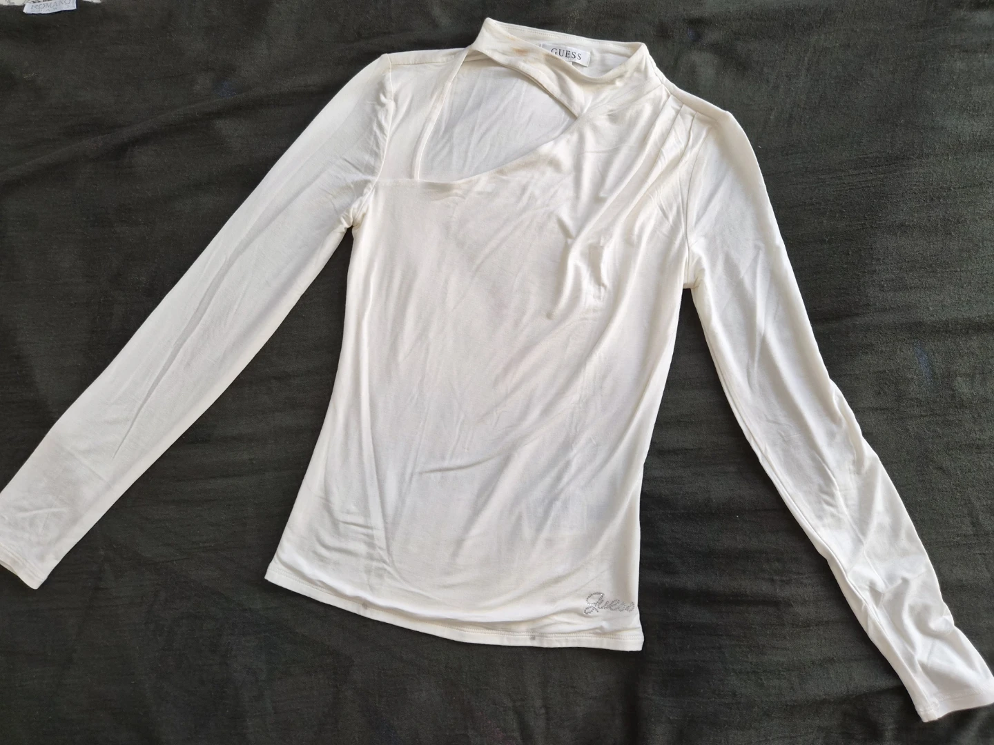 Guess Long Sleeve Mock Neck Cutout Top
