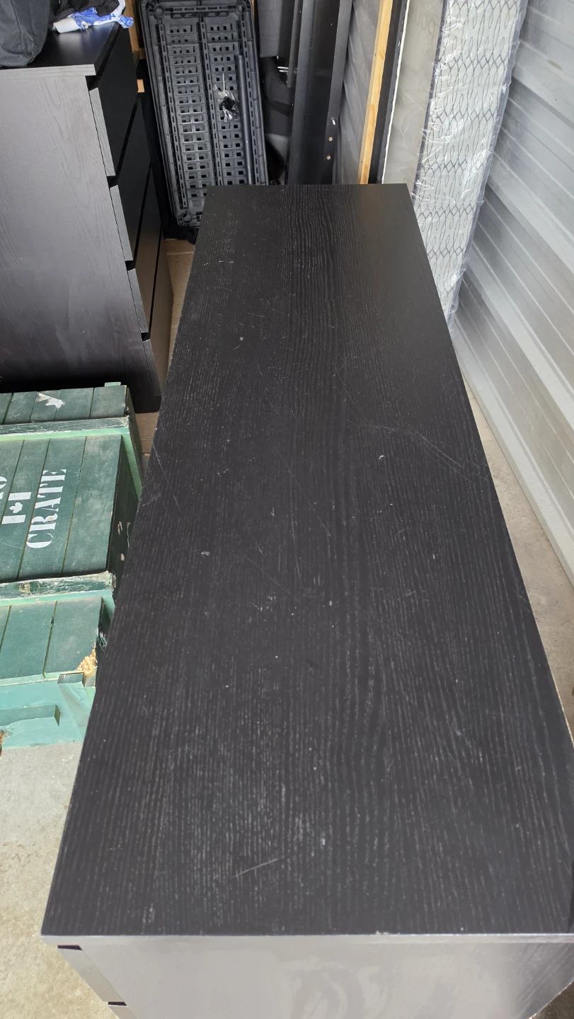 IKEA MALM 6-drawer chest in a black-brown finish.  - photo 2