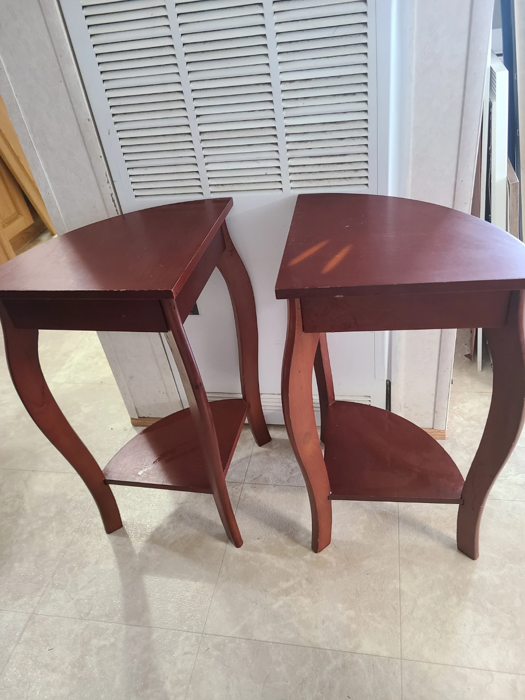 Maroon Corner Accent Tables (Set of 2)