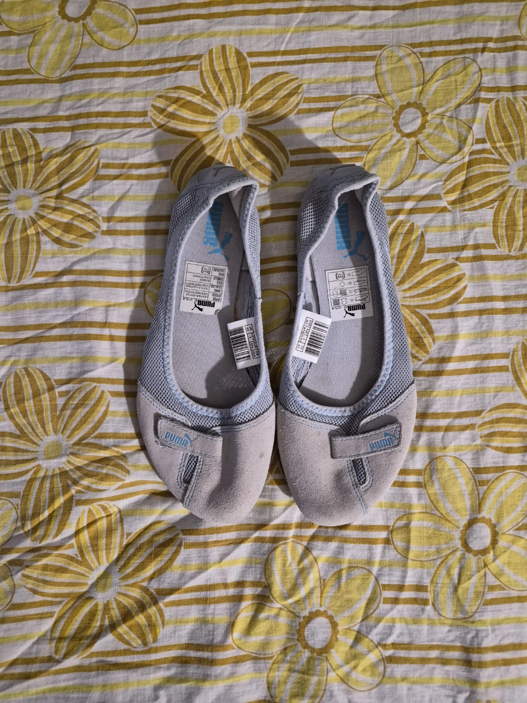 Grey and blue Puma sporty ballet flats