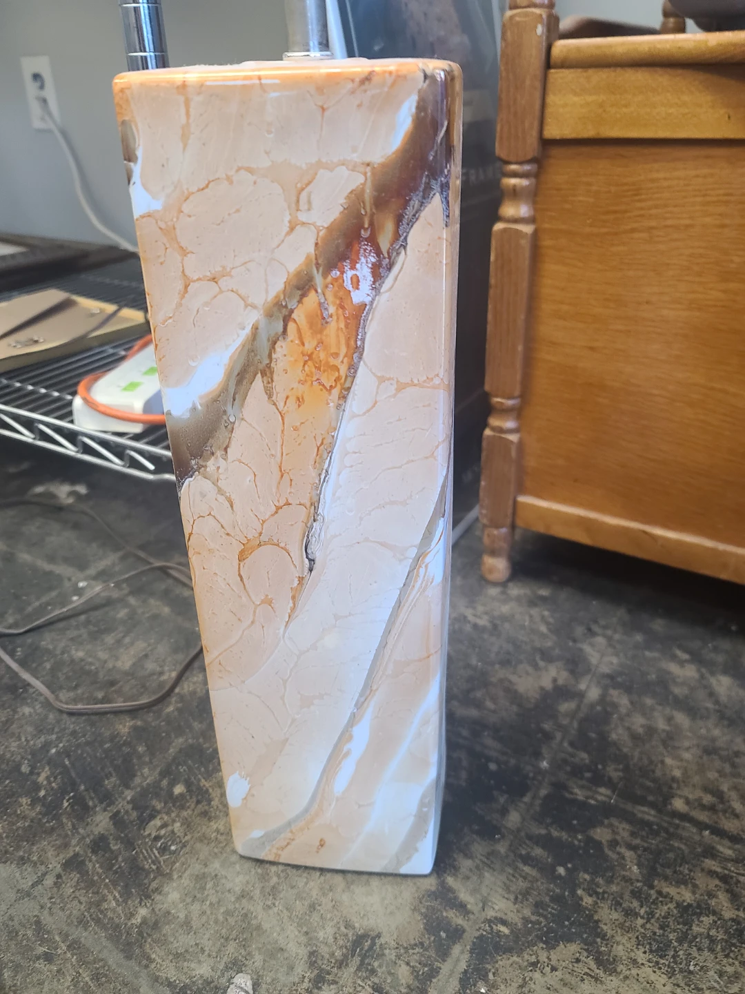 Table Lamp with Marble-Look ceramic vintage Base - photo 2