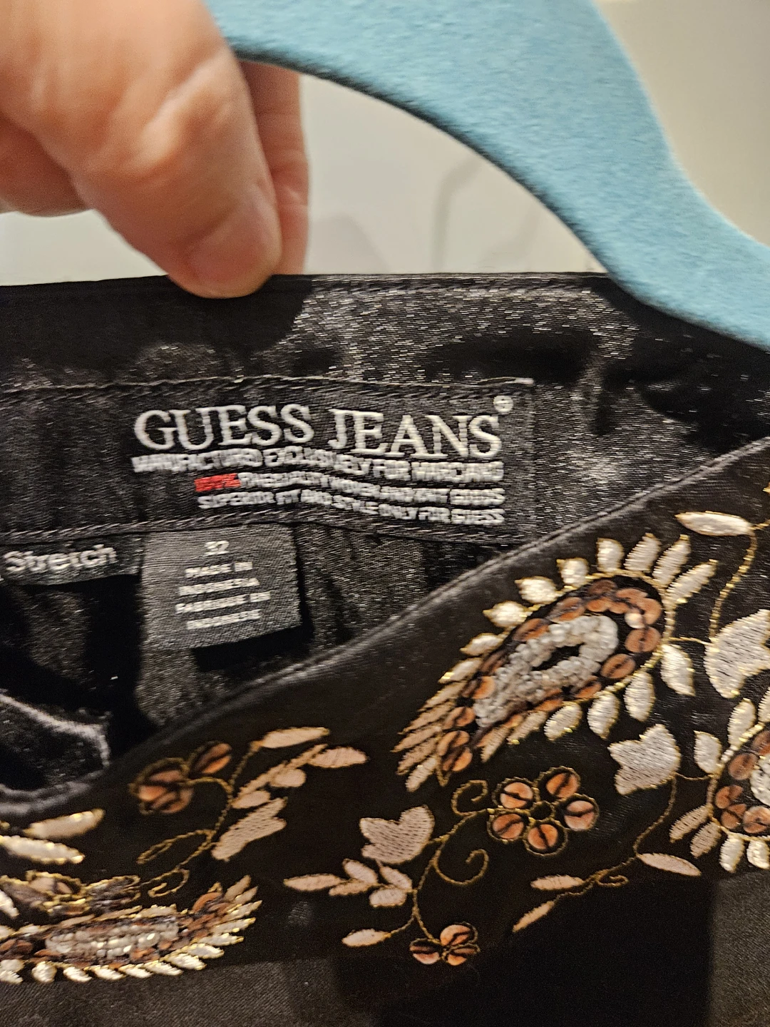 Guess Jeans Black Embellished Waist Pants Size 32 - photo 3