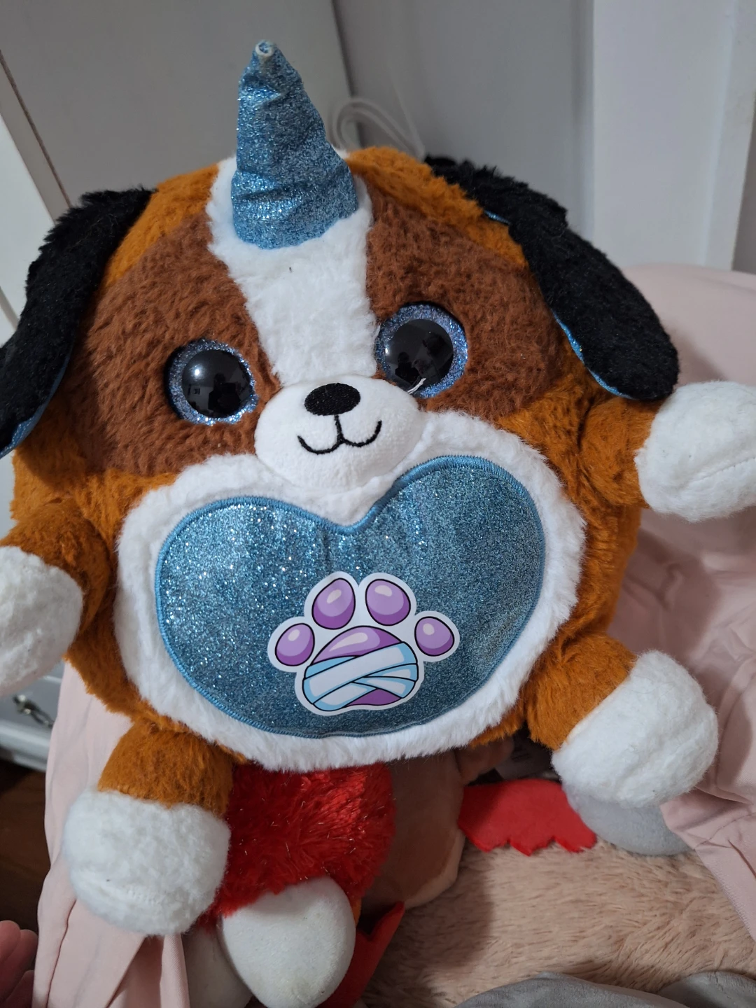 Plush Dog with Unicorn Horn