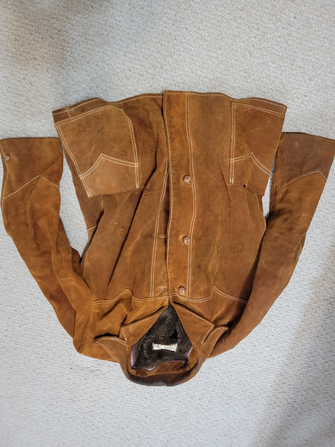 SK Diamond Ranch Wear Suede Sherpa Lined Jacket - photo 4
