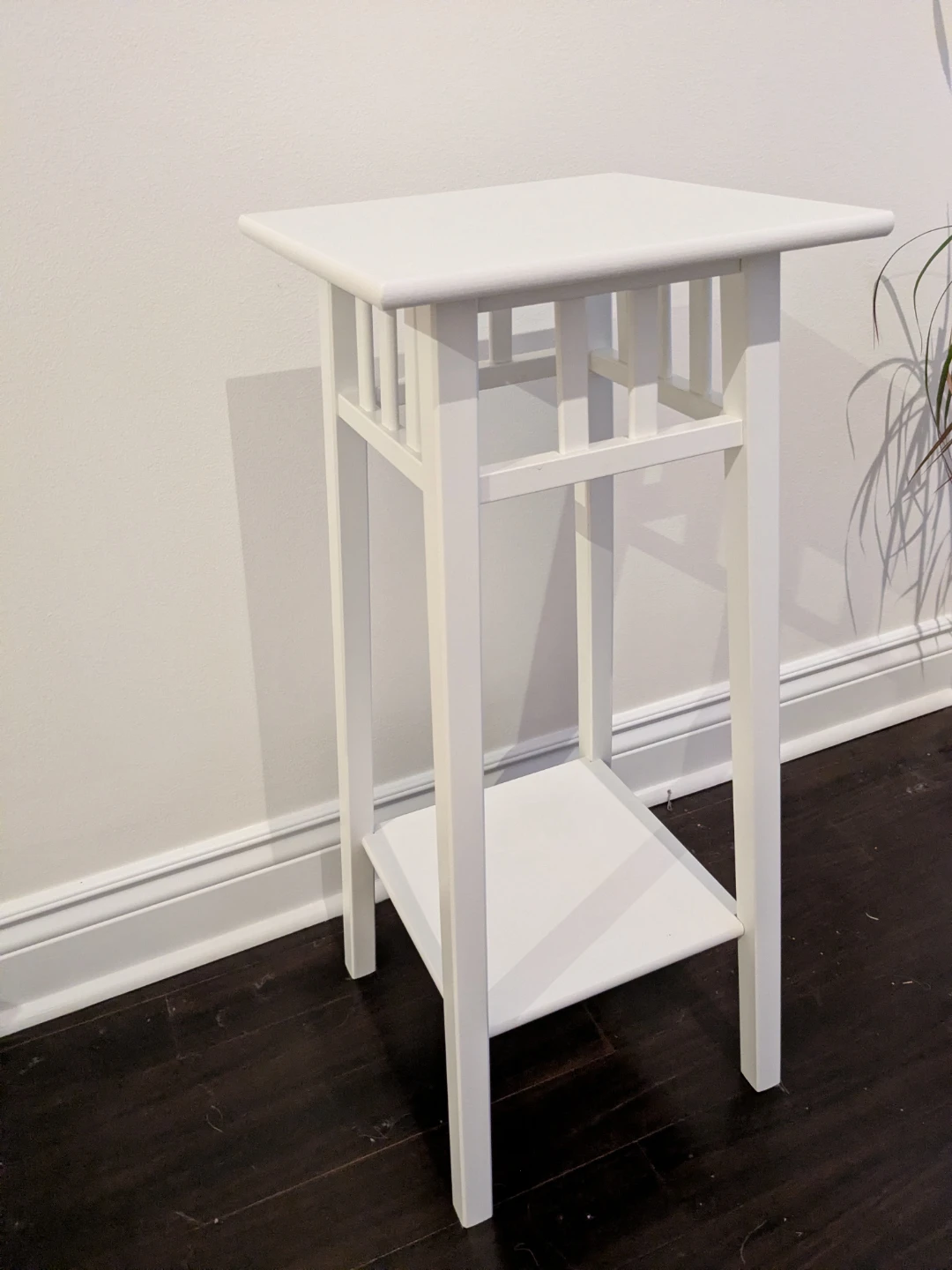 IKEA White Accent Table with Shelf - photo 2