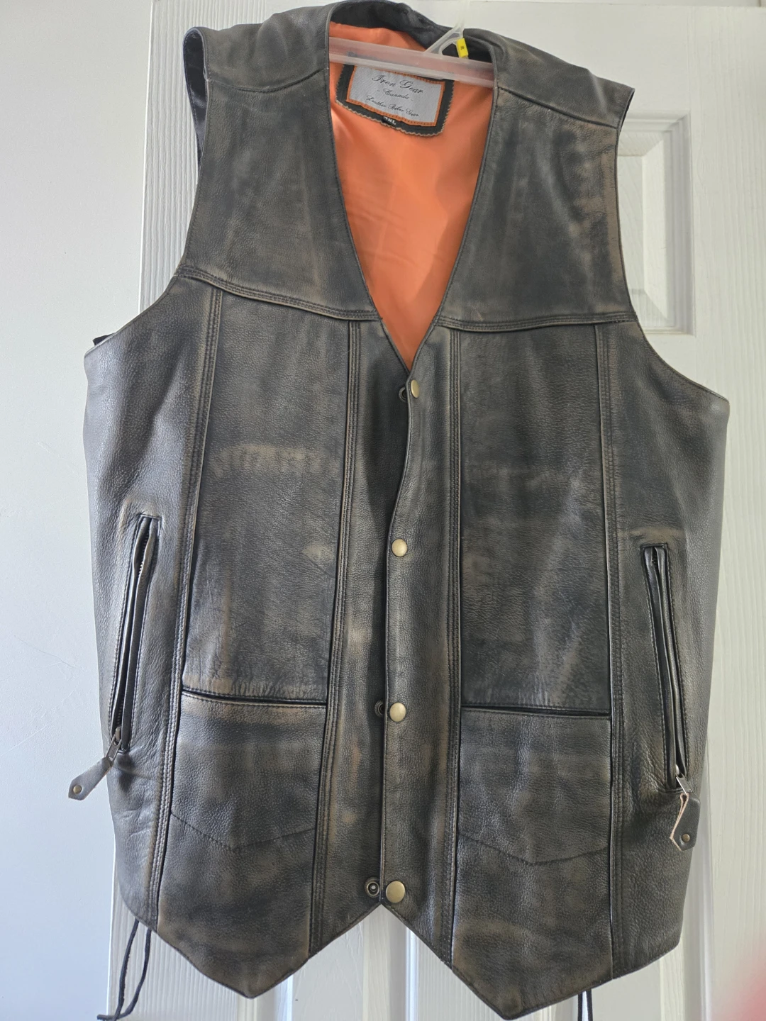 Iron Gear Canada Leather Biker Vest 4XL