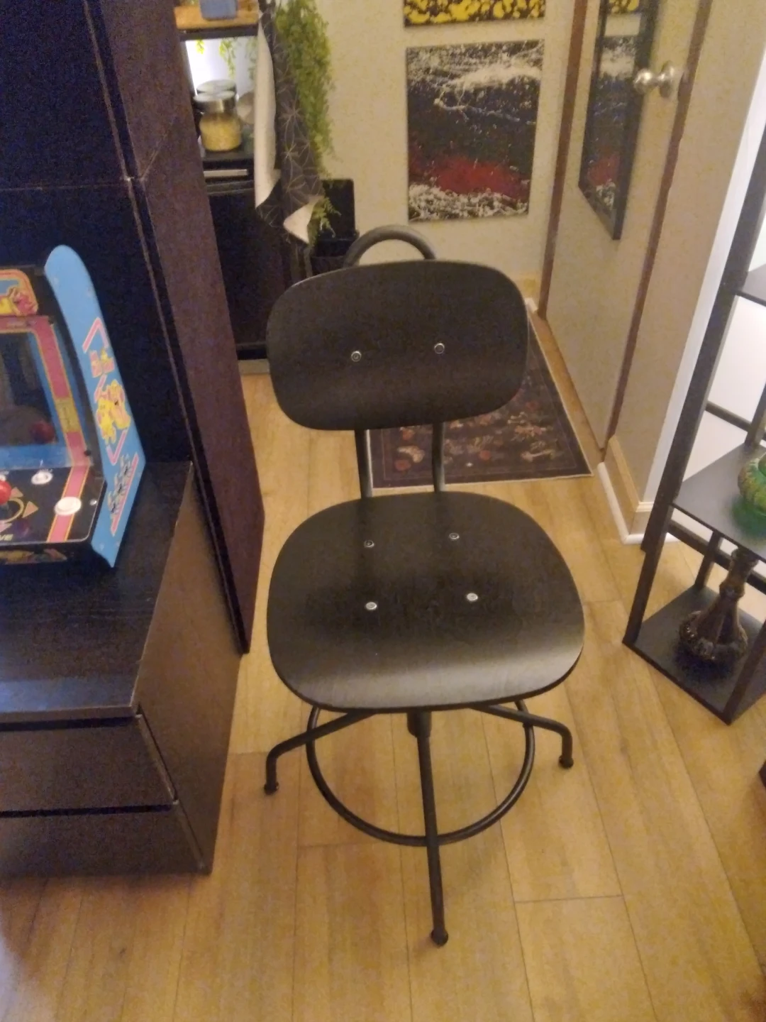 IKEA Black Swivel Stool Drafting Chair