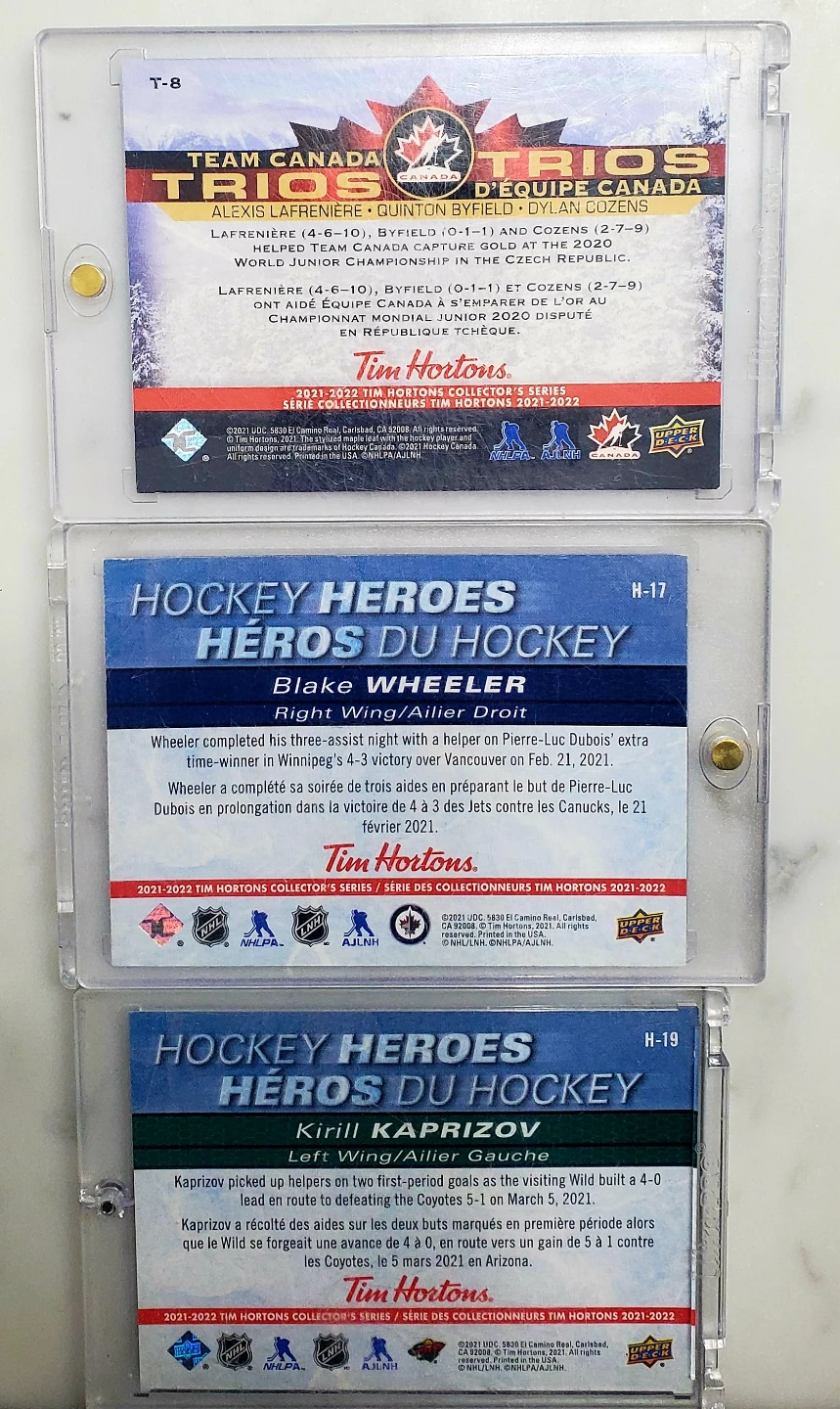 Tim hortons 3D Hockey cards - photo 2