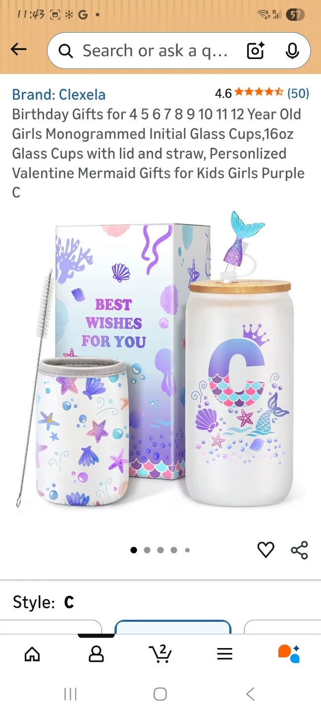 16oz Glass Cup with Lid and Straw Set