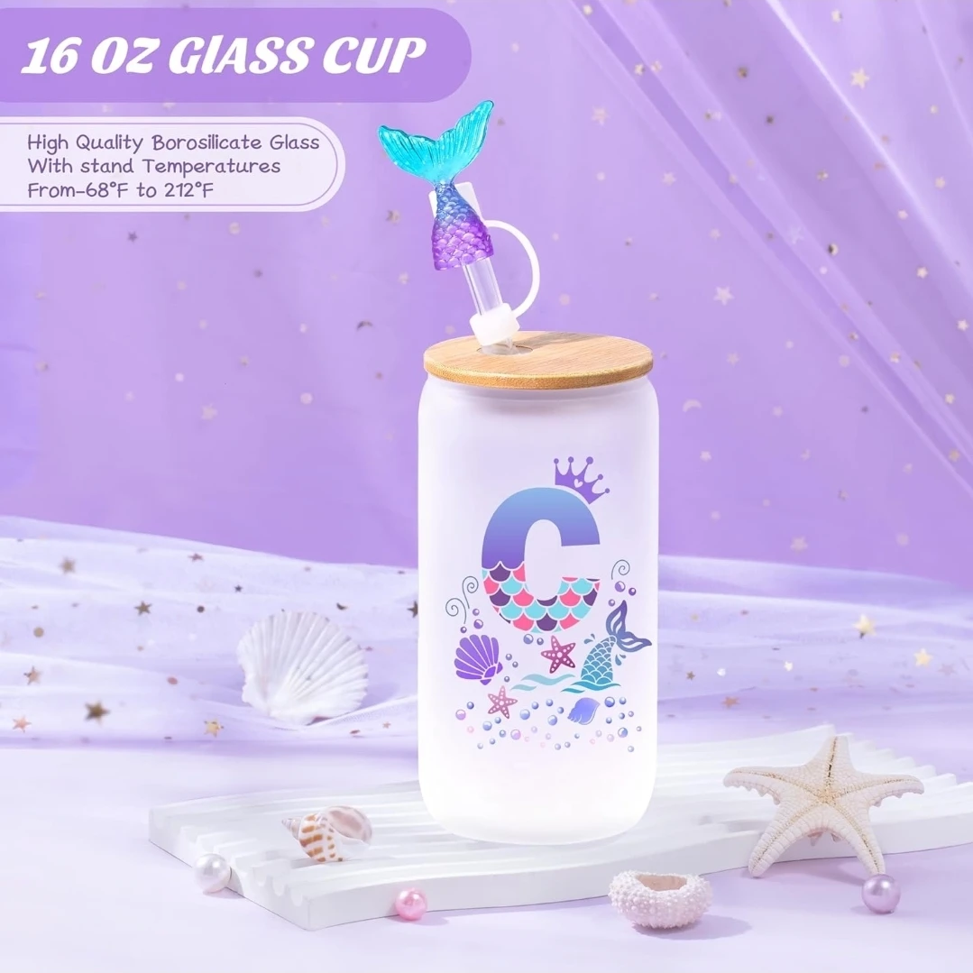 16oz Glass Cup with Lid and Straw Set - photo 2