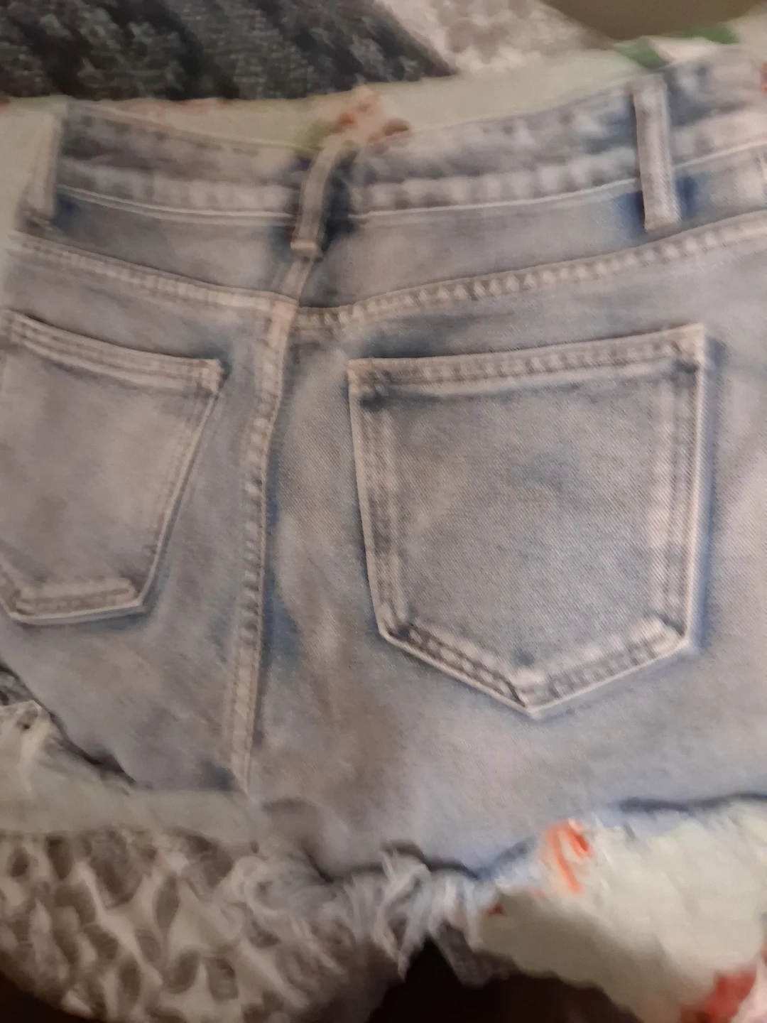Light Wash Ripped Denim Shorts - photo 4