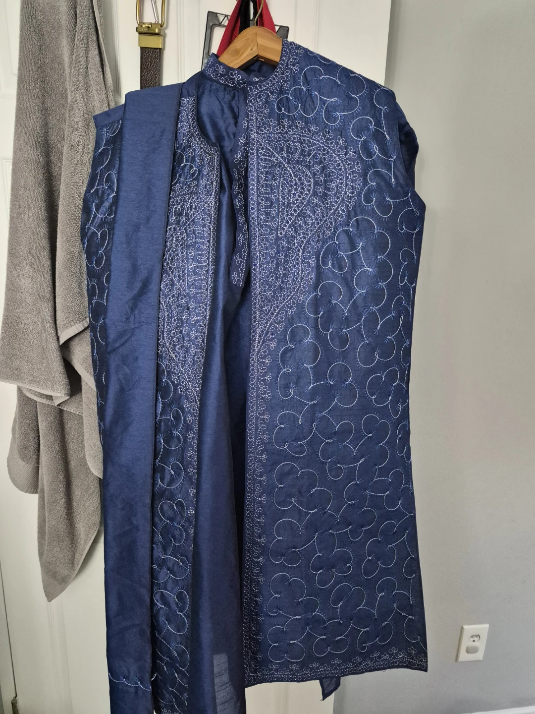 Embroidered Blue Kurta with Pants
