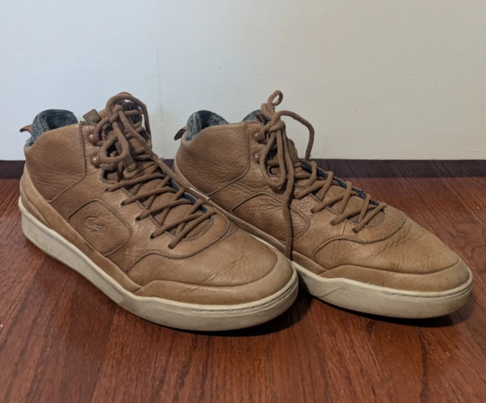 Lacoste Brown Leather Mid-Top Sneakers 9.5 - photo 2