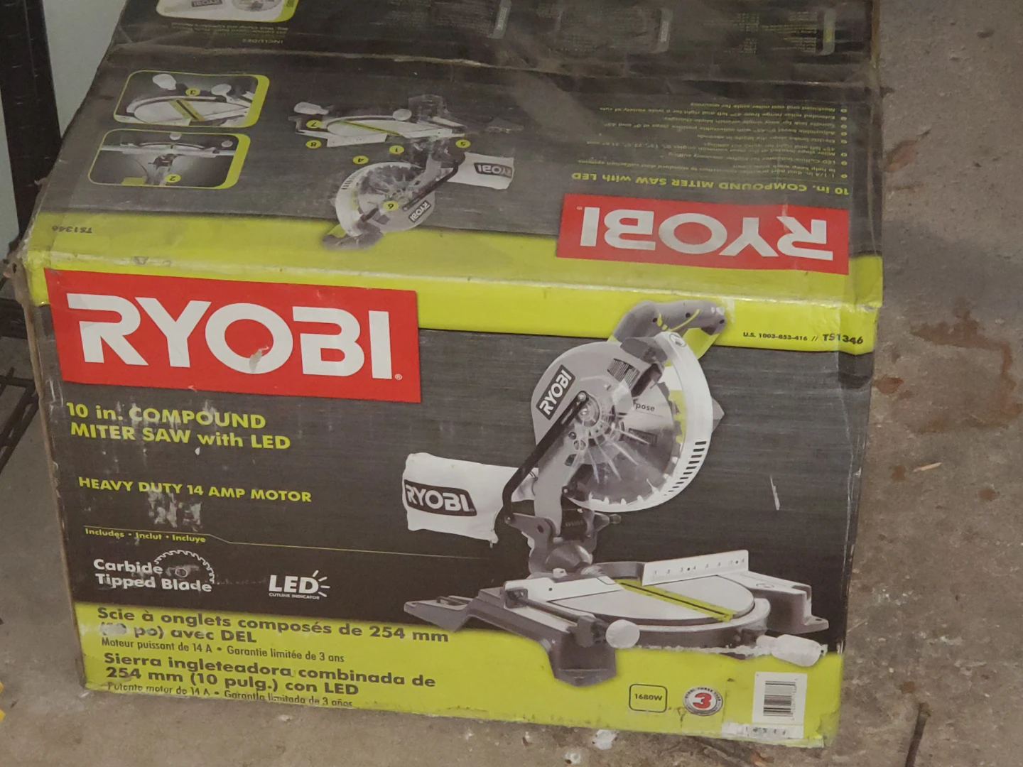 Ryobi 10-inch Compound Miter Saw with LED