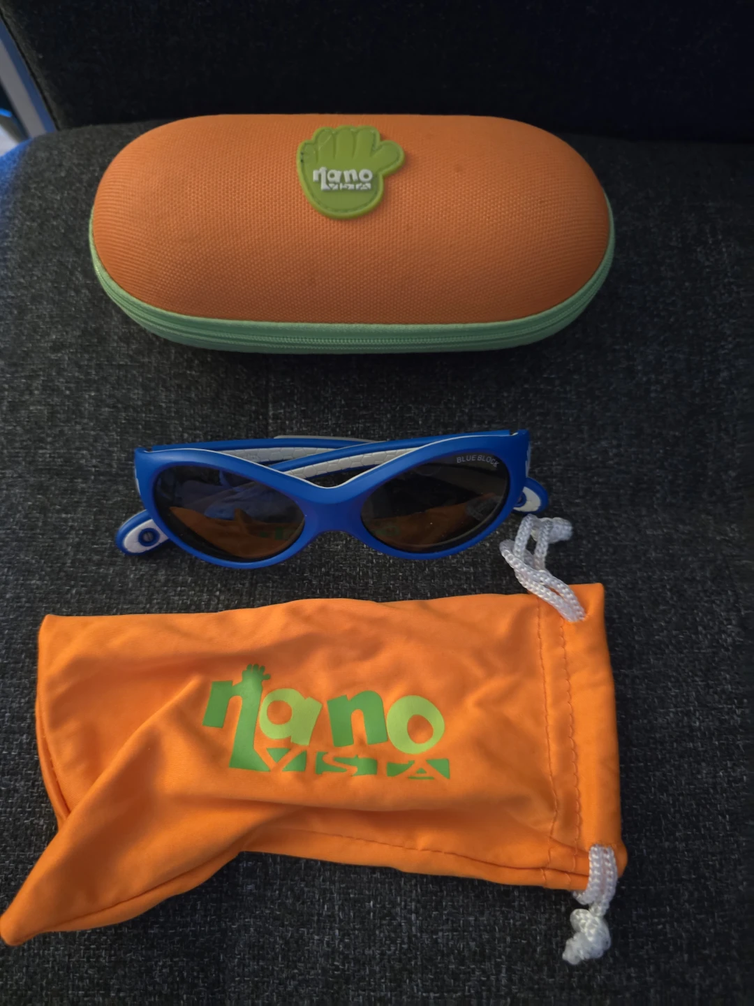 Nano Vista Blue Block Sunglasses with Case and Pouch  New