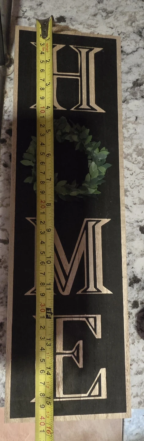 Wooden "HOME" Sign with Faux Wreath - photo 2