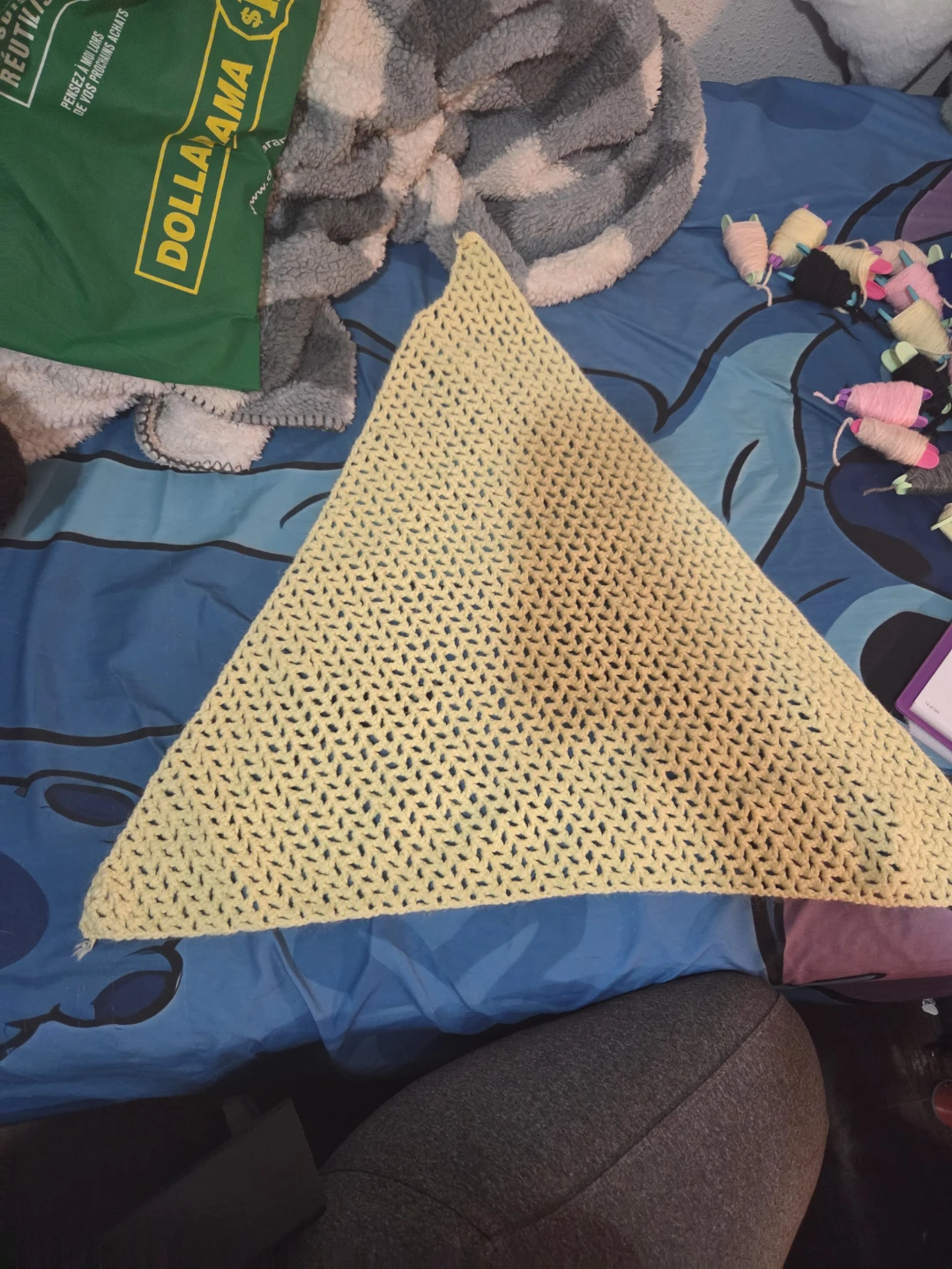 Hand-crocheted Yellow stuffed animal hammock