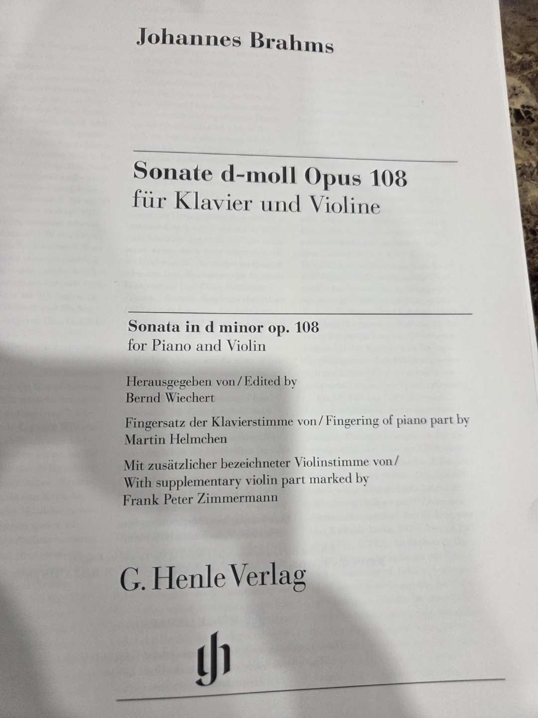 Brahms, Johannes - Violinsonate d-moll op. 108 - photo 2
