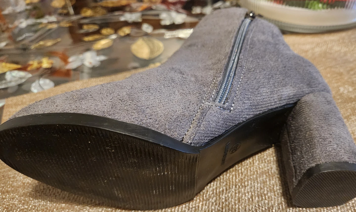 Grey Suede Ankle Boots - photo 4