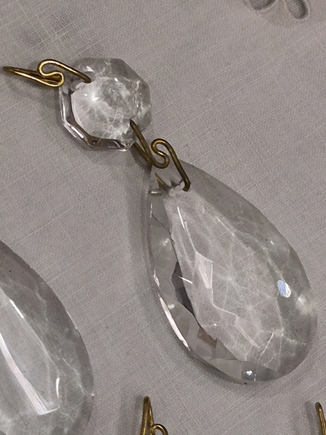 Lot of 5 Glass Teardrop Crystals Charms Decor Crafting DIYs - photo 3