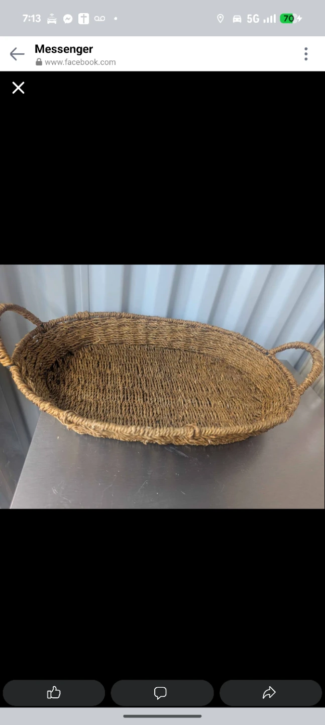 Woven Oval Tray with Handles