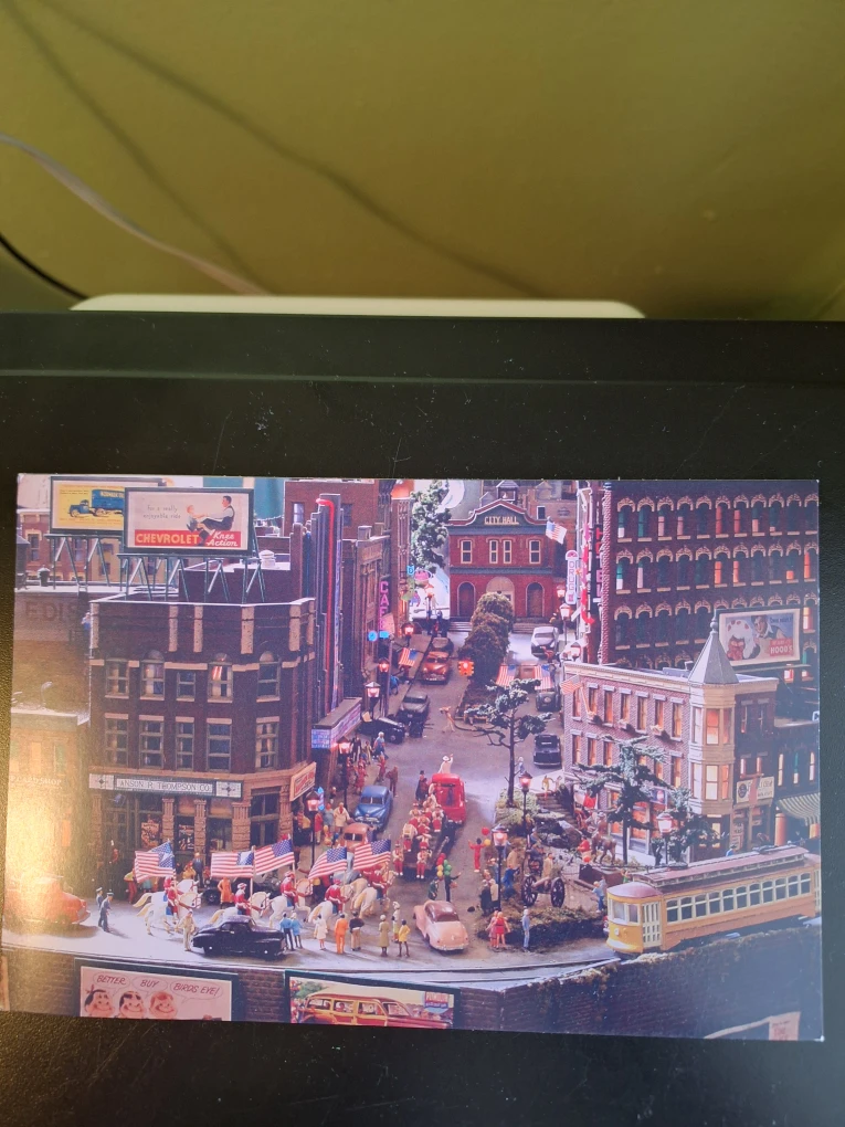 6 Post Cards Citigroup Center 1955 Model Train Display - photo 5