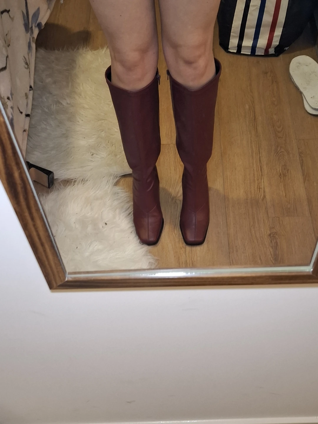 Burgundy Leather Tall Boots - photo 2