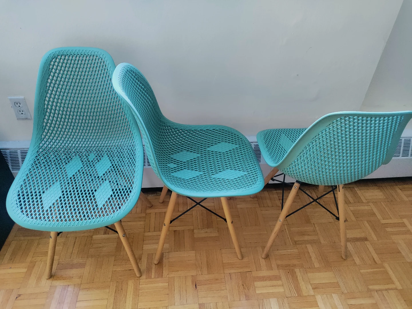 Set of 3 Teal Modern Accent Chairs - photo 3