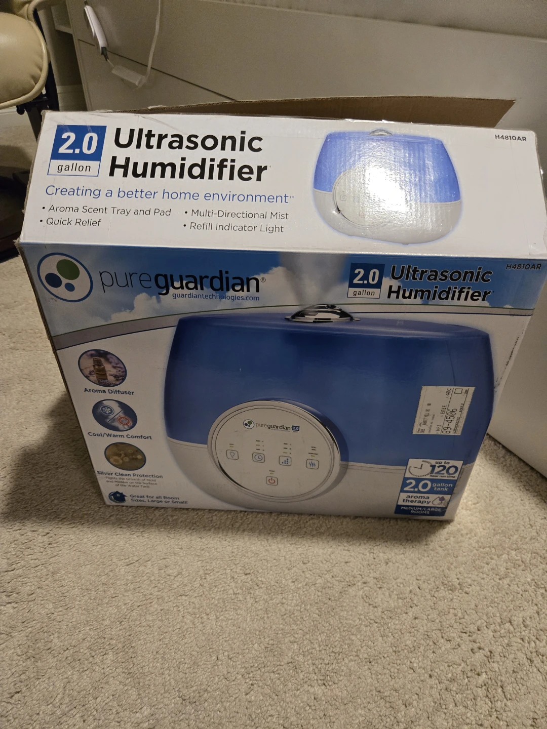 PureGuardian 2.0 Gallon Ultrasonic Humidifier (Warm & Cool Mist)