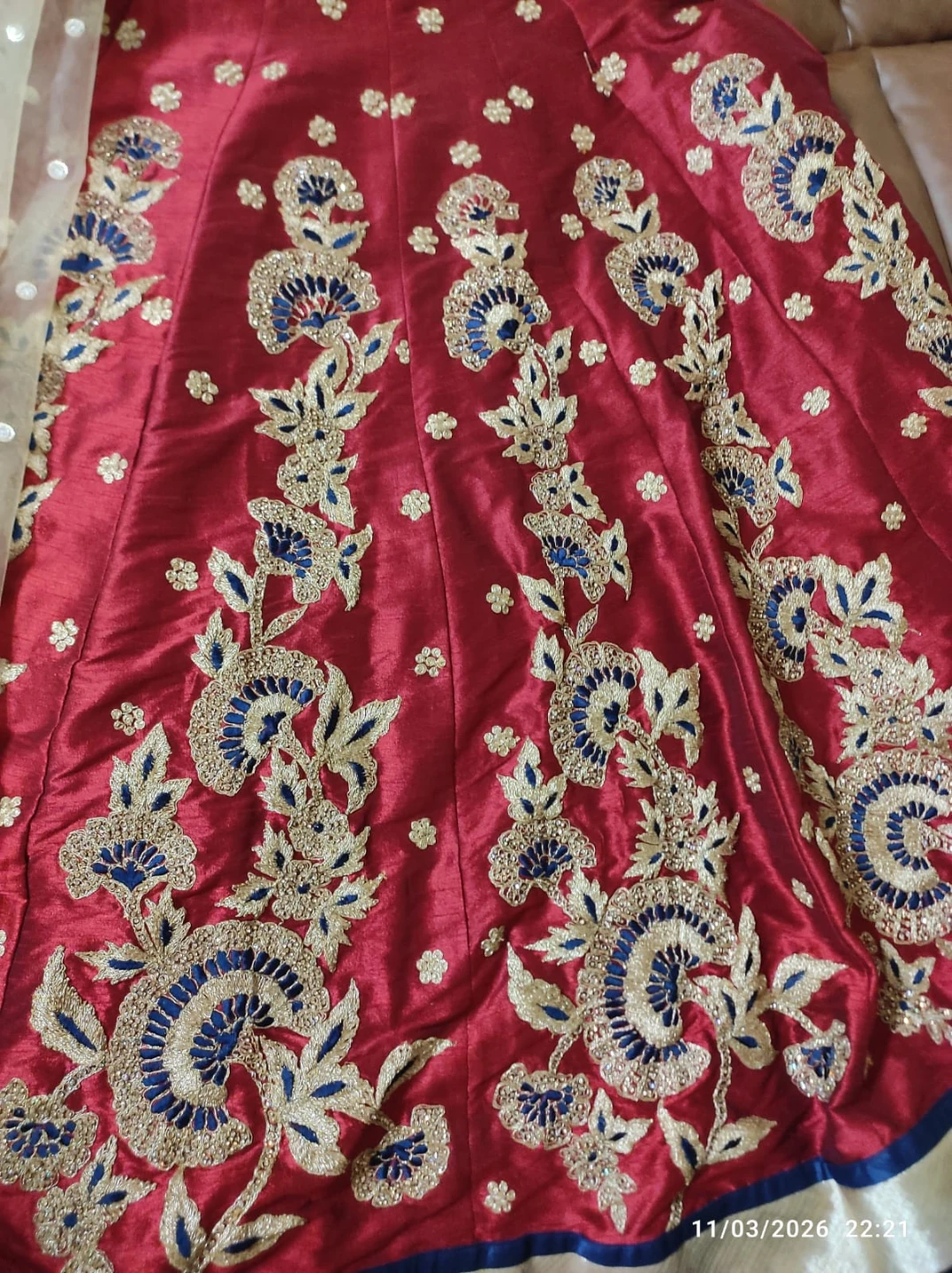 Embroidered Red Lehenga Choli with Dupatta - photo 3