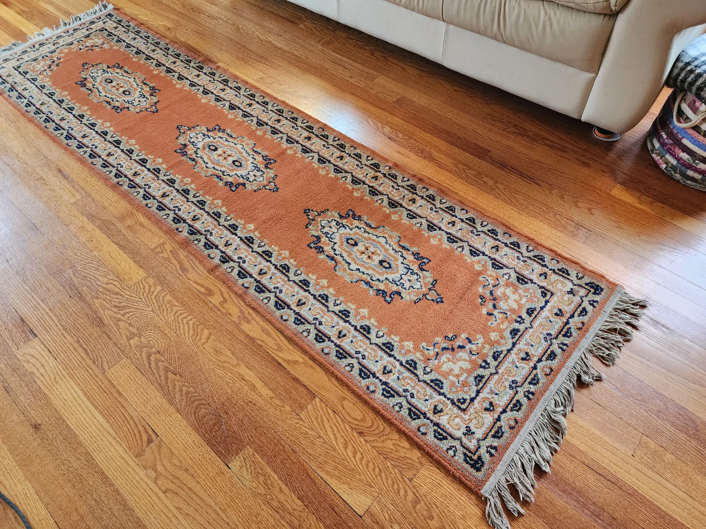 Vintage Persian Style Hallway Runner – Terracotta & Navy - photo 4