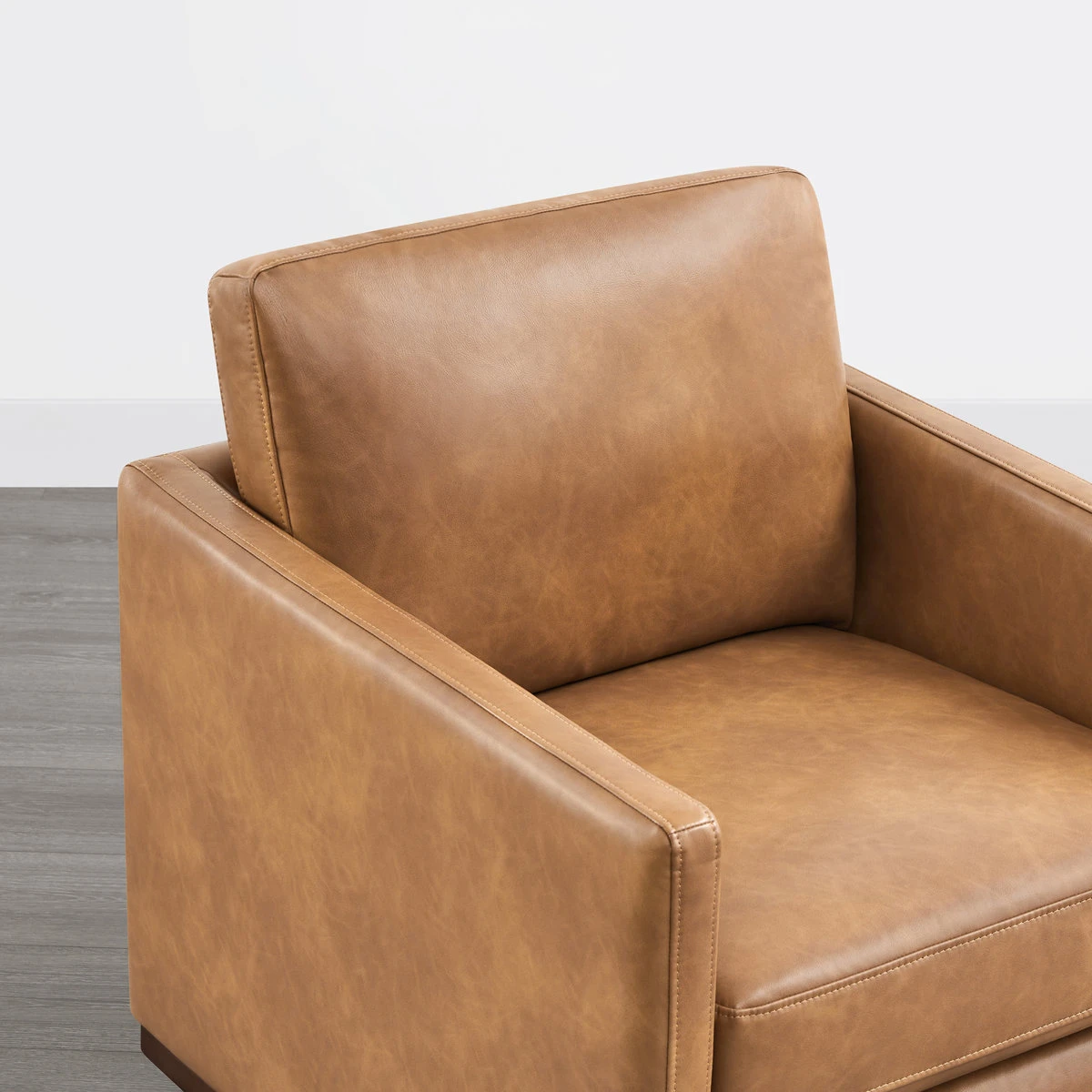 Brand New Brown Leather Swivel Armchair Accent Chair - photo 3