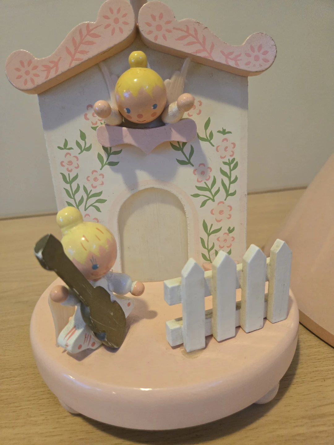 Antique Fisher Price Pink Angel Lamp with Music Theme - photo 2