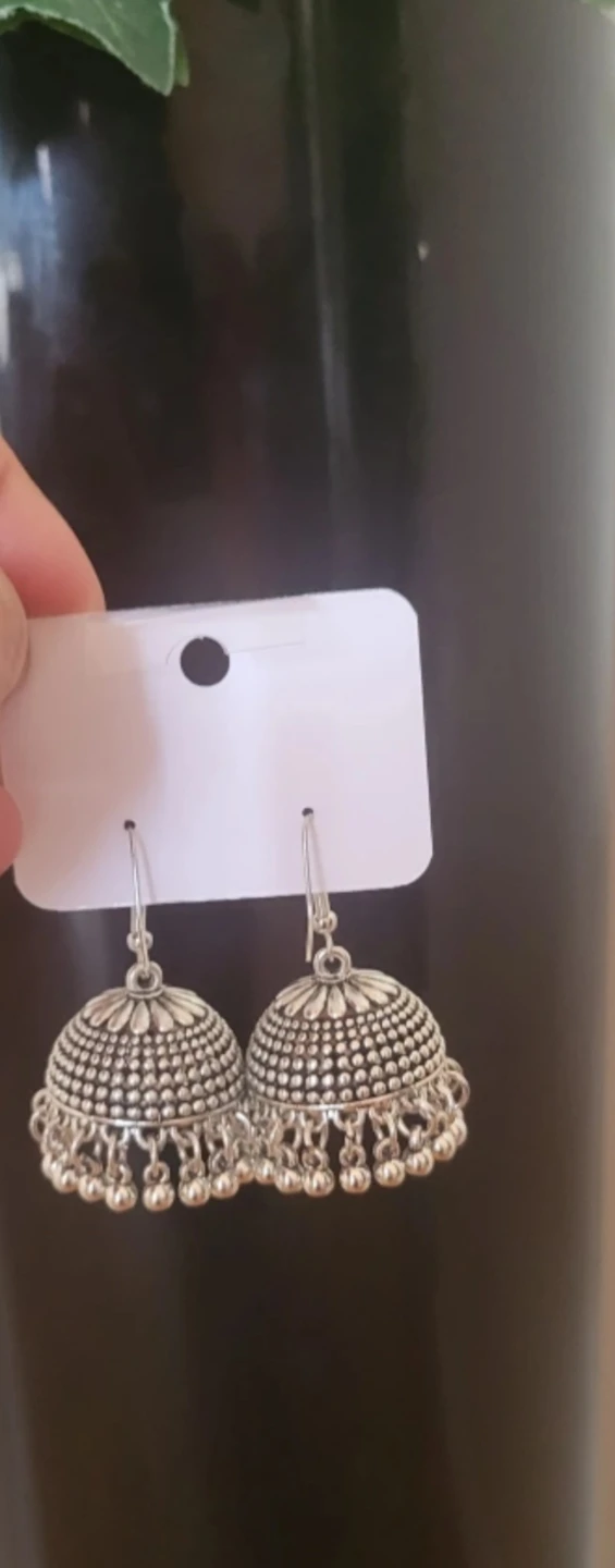 Silver Jhumka Earrings