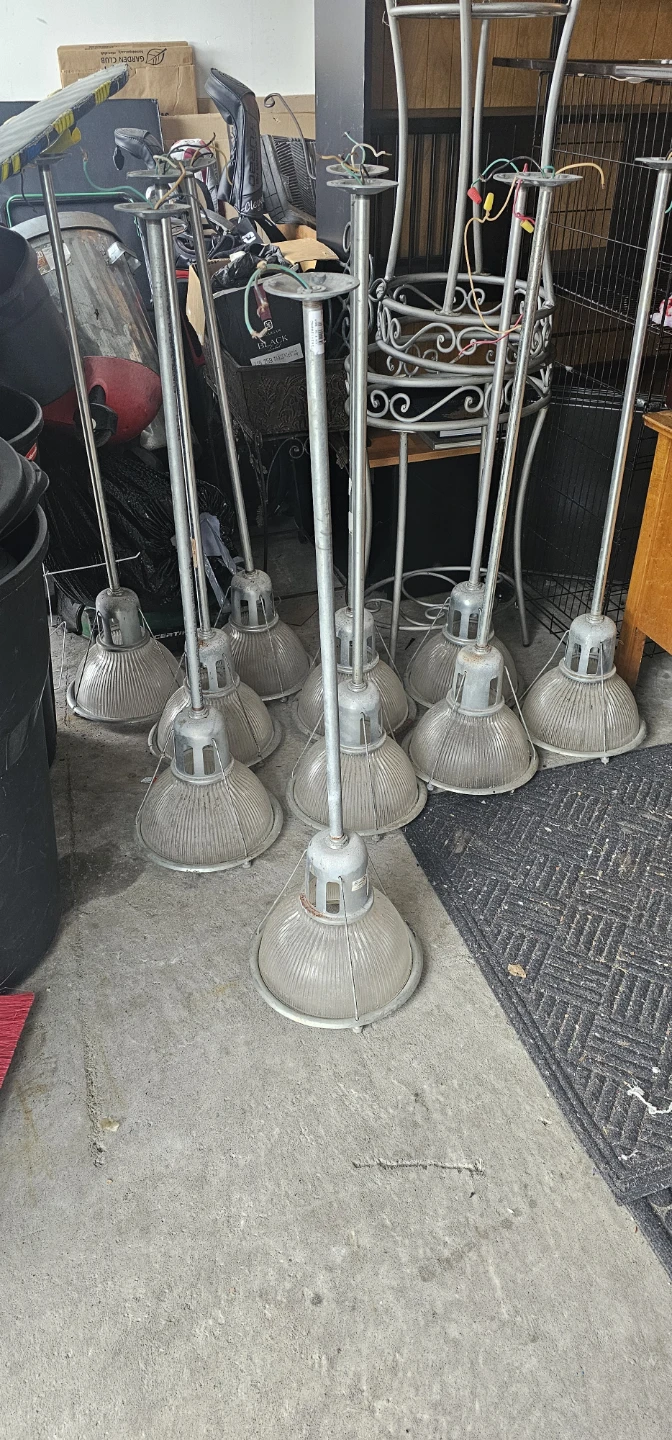 Vintage Holophane Industrial Pendant Light Fixtures