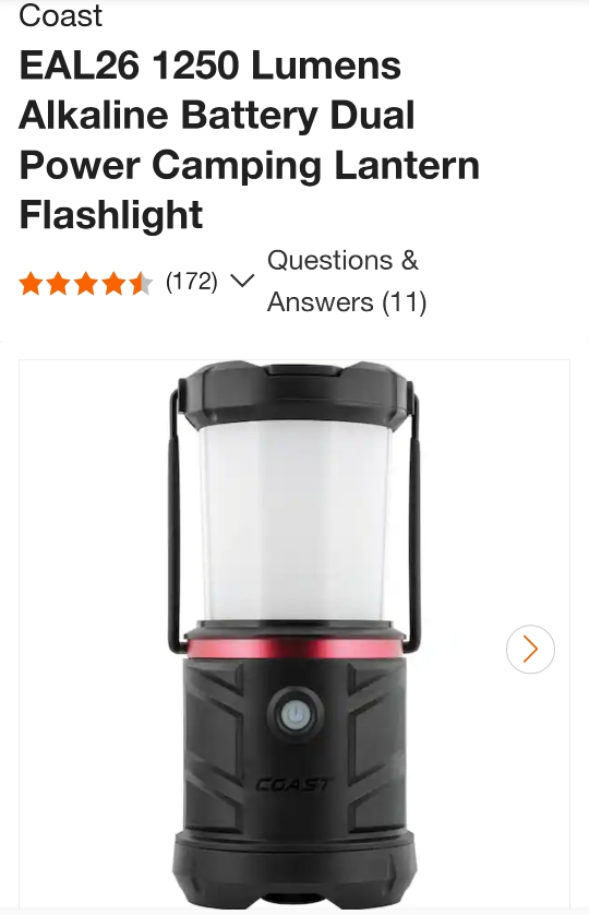 Coast EAL26 1250 Lumens Dual Power Camping Lantern - NEW! - photo 5