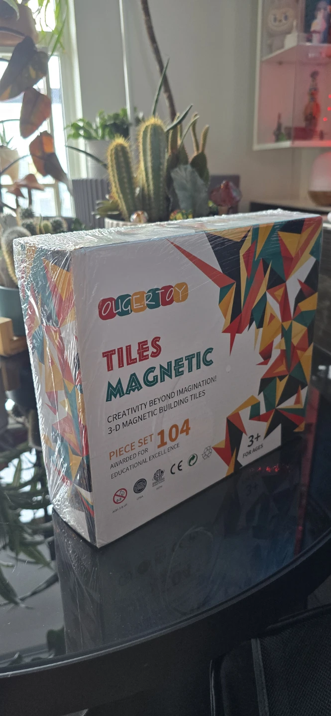 Ougertoy Magnetic Tiles 3D Building Blocks - 104 Piece Set - photo 3