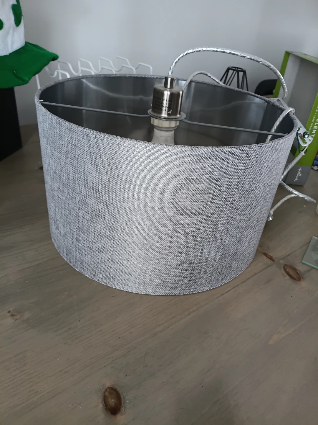 Gray Fabric Pendant Light Fixture