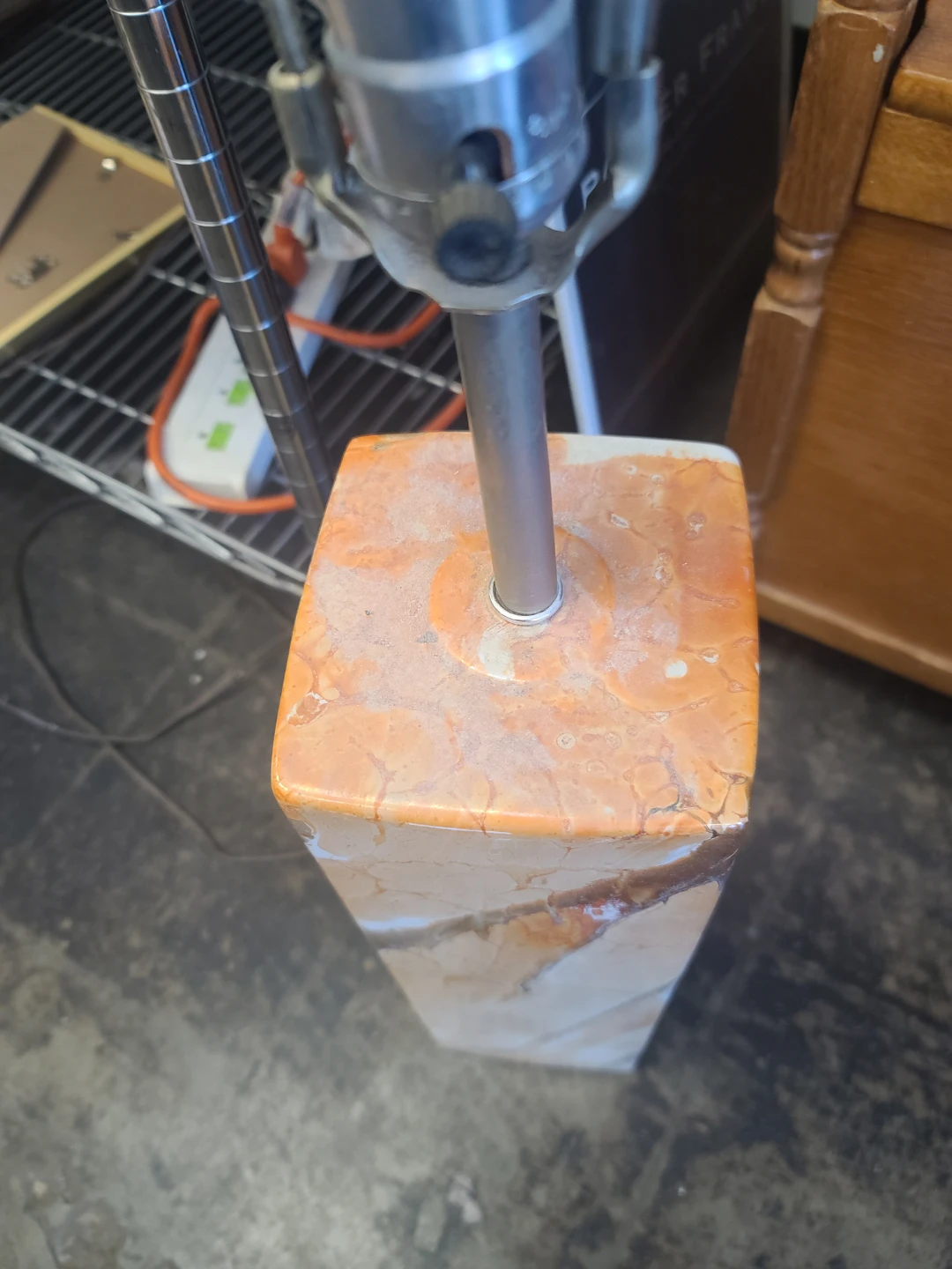 Table Lamp with Marble-Look ceramic vintage Base - photo 3