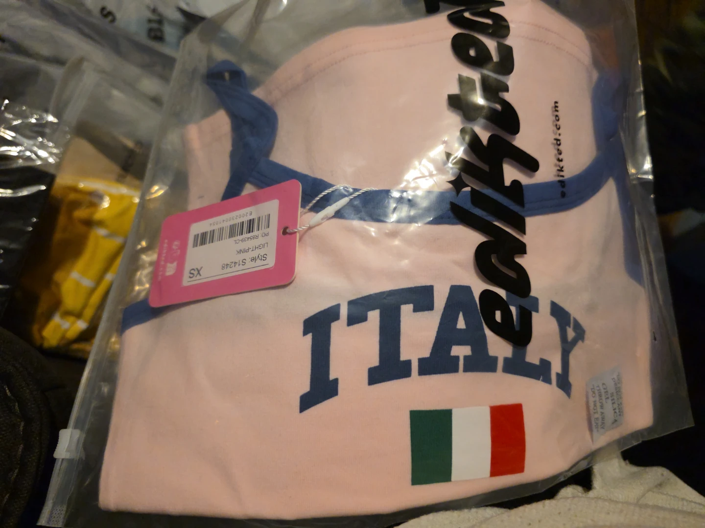Edikted Light Pink Italy Graphic Top XS