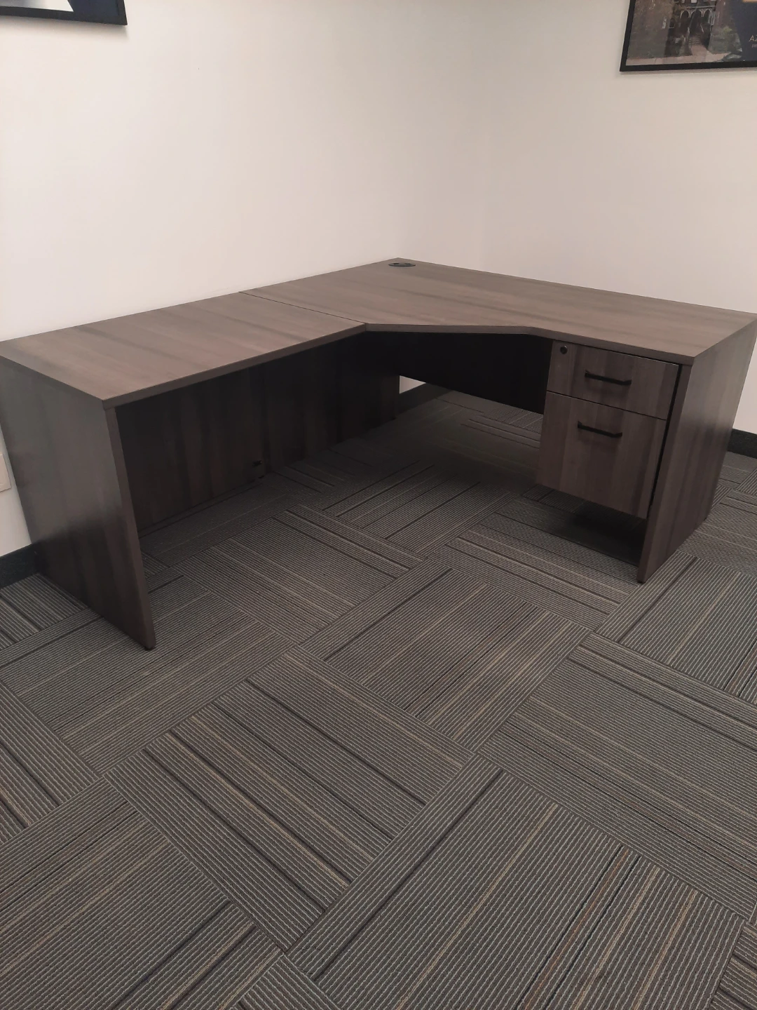 L-Shaped Office Desk with Drawers