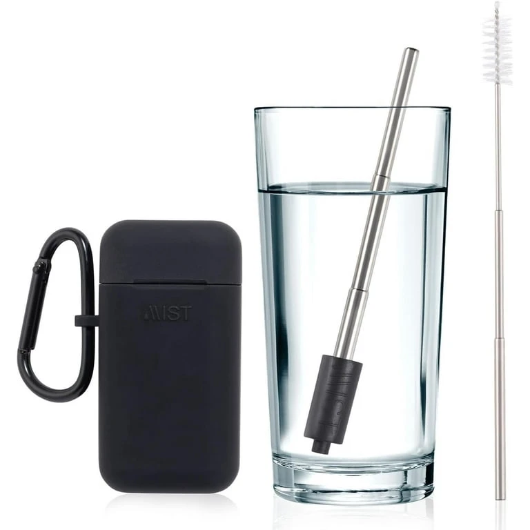Collapsible Water Filter Straw Stainless Steel Reusable Travel - photo 5
