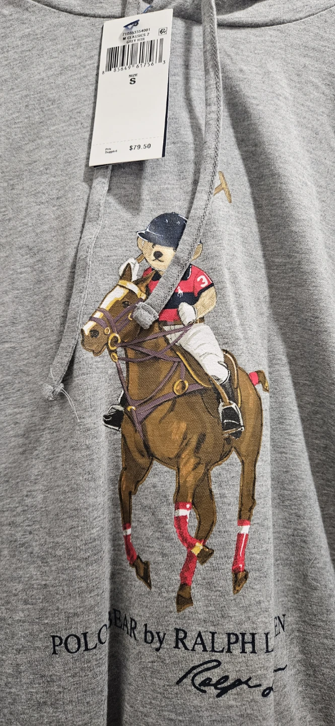 Ralph Lauren Polo Bear Hoodie Size S Grey - photo 2