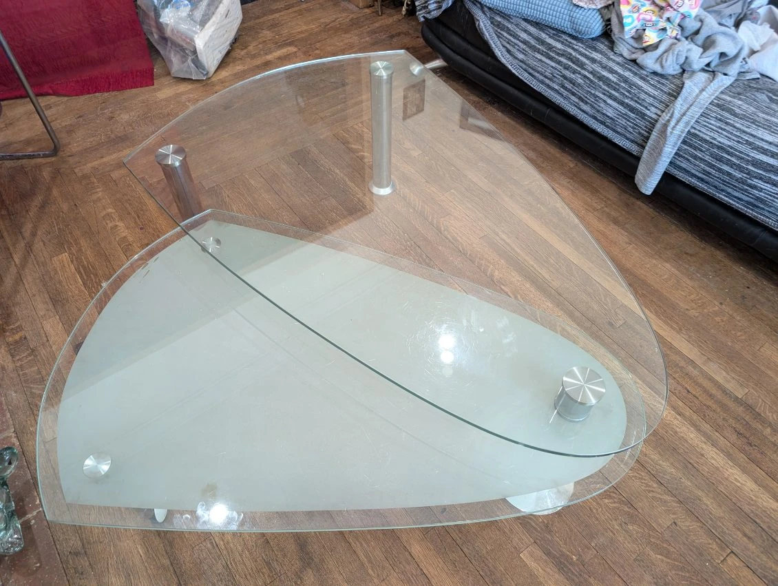 Glass Coffee Table with Chrome Legs